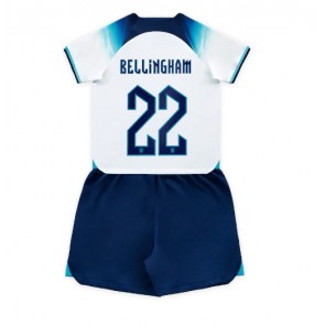 England Jude Bellingham #22 kläder Barn VM 2022 Hemmatröja Kortärmad (+ korta byxor)